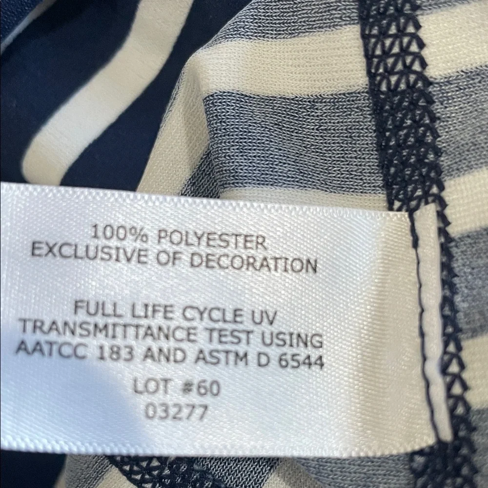 Coolibar Blue and White Striped Long-Sleeve Rash Guard - Picture 3 of 14